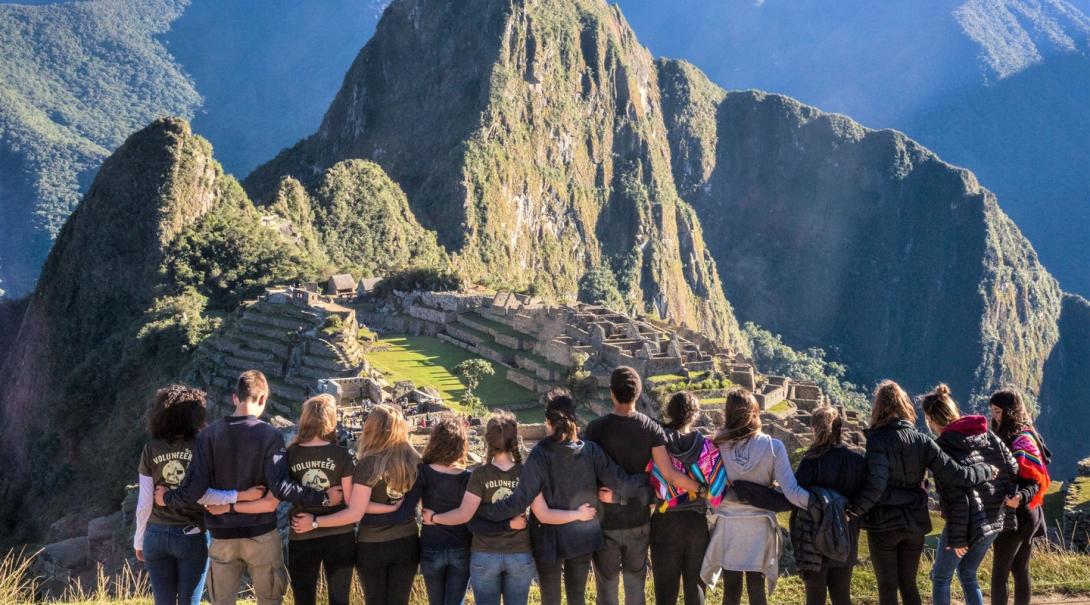 Peru is one of the destinations that is visited by Global gap year volunteers. Projects Abroad volunteers admire Machu Picchu during a weekend trip as part of their Global Gap Trip.
